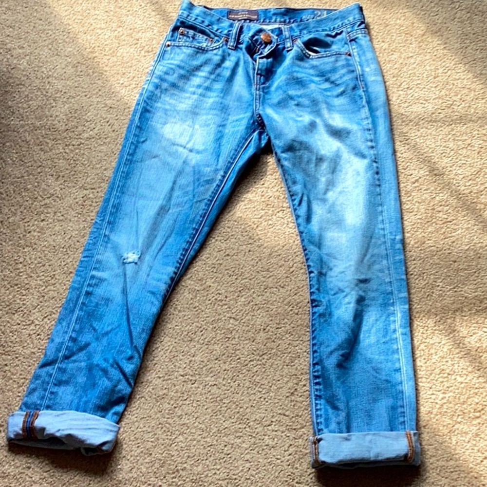 J crew denim boyfriend pants